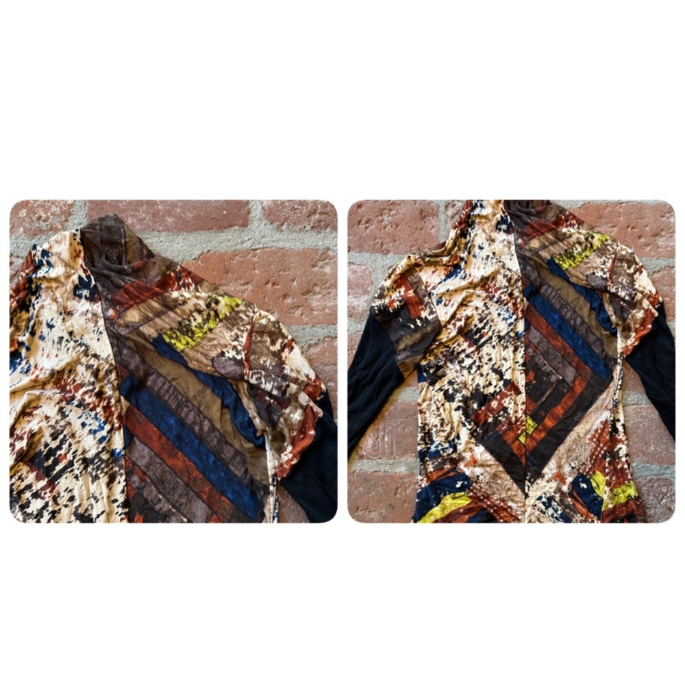 Gary Graham Small Batch Abstract Print Long Sleeve Silk Top - Picture 4 of 12